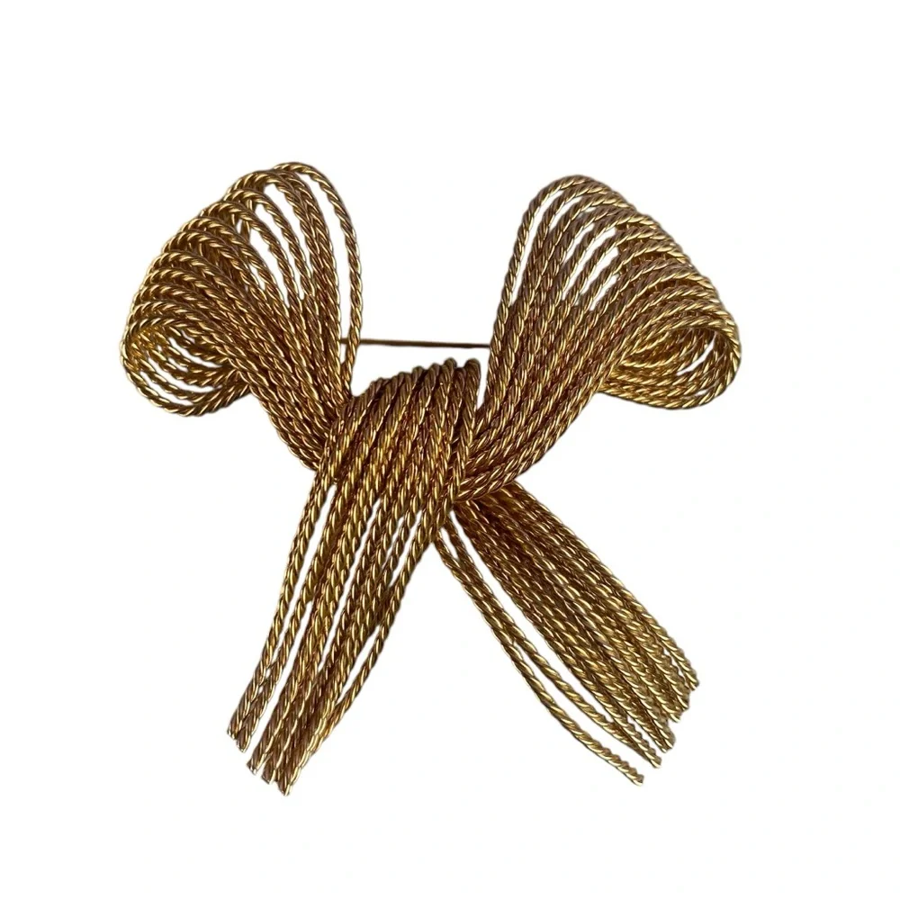 Vintage Bow Tie Brooch 3 inch